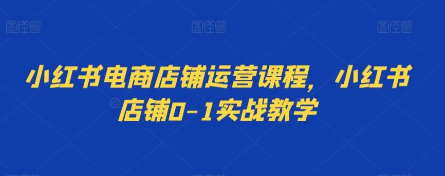 小红书电商店铺运营课程，小红书店铺0-1实战教学-生财有术官方网站