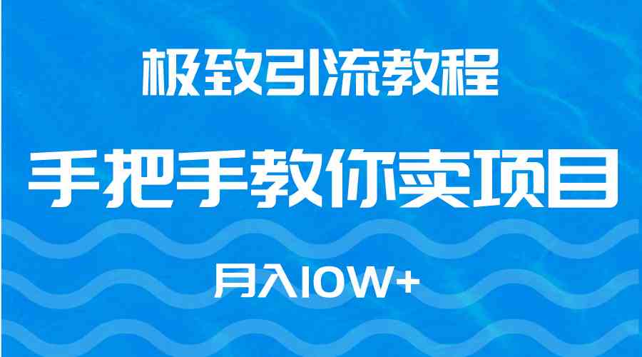 （9265期）极致引流教程，手把手教你卖项目，月入10W+-生财有术官方网站