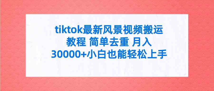 （9804期）tiktok最新风景视频搬运教程 简单去重 月入30000+附全套工具-生财有术官方网站
