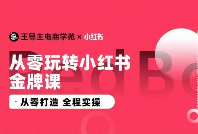 王导主·小红书电商运营实操课，​从零打造  全程实操-生财有术官方网站