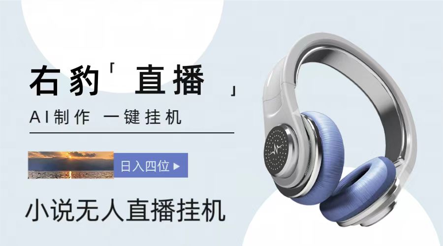 右豹小说无人直播挂机吸金项目，简单易行收益稳定， 月入1000+-生财有术官方网站