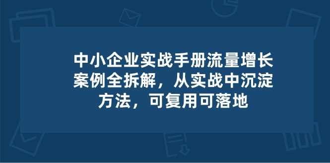 （10889期）中小 企业 实操手册-流量增长案例拆解，从实操中沉淀方法，可复用可落地-生财有术官方网站