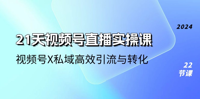 21天视频号直播实操课，视频号X私域高效引流与转化（22节课）-生财有术官方网站