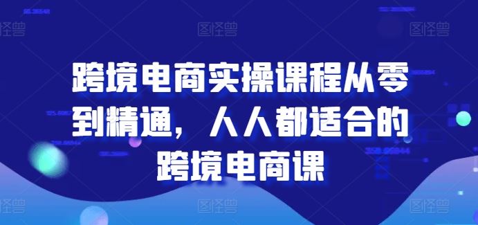 跨境电商实操课程从零到精通，人人都适合的跨境电商课-生财有术官方网站