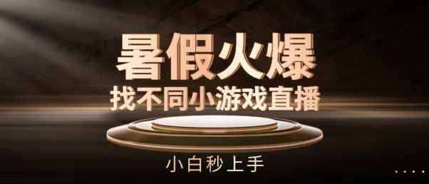 暑假火爆找不同小游戏直播间，小白秒上手【揭秘】-生财有术官方网站