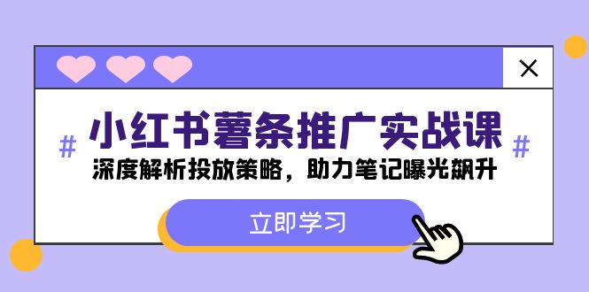 小红书-薯条推广实战课：深度解析投放策略，助力笔记曝光飙升-生财有术官方网站