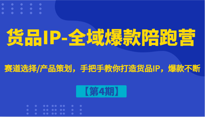 货品IP-全域爆款陪跑营【第4期】赛道选择/产品策划，手把手教你打造货品IP，爆款不断-生财有术官方网站