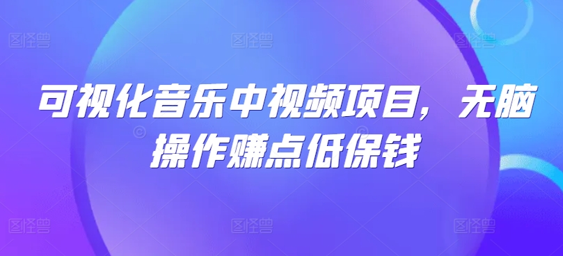 可视化音乐中视频项目，无脑操作赚点低保钱-生财有术官方网站