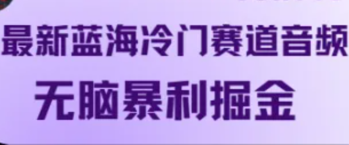 最新蓝海冷门赛道音频，无脑暴利掘金-生财有术官方网站