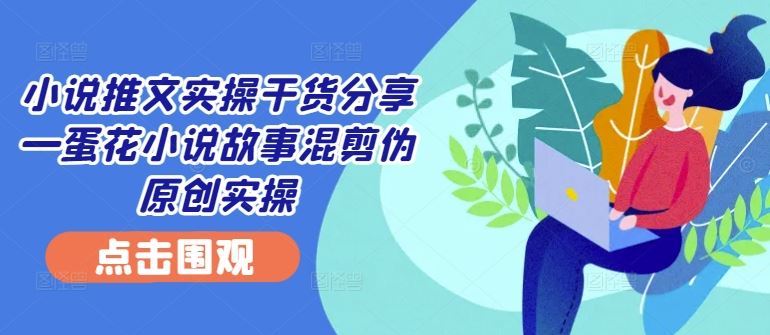 小说推文实操干货分享—蛋花小说故事混剪伪原创实操-生财有术官方网站