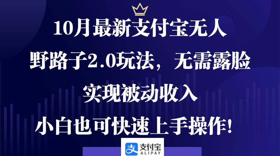 （12824期）10月最新支付宝无人野路子2.0玩法，无需露脸，实现被动收入，小白也可…-生财有术官方网站