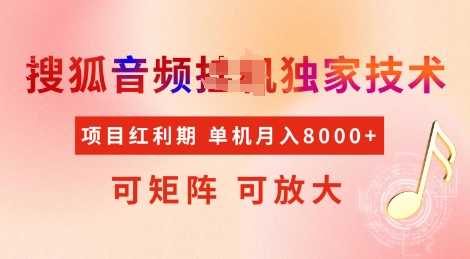 全网首发搜狐音频挂JI独家技术，项目红利期，可矩阵可放大，稳定月入8k【揭秘】-生财有术官方网站
