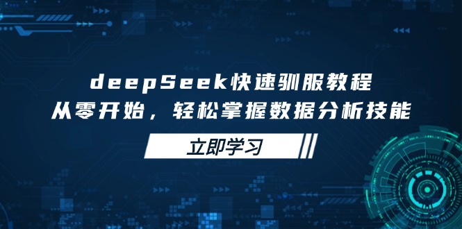 deepSeek快速驯服教程，从零开始，轻松掌握数据分析技能-生财有术官方网站