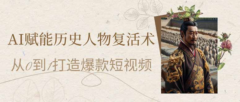 AI赋能历史人物复活术：从0到1打造爆款短视频-生财有术官方网站