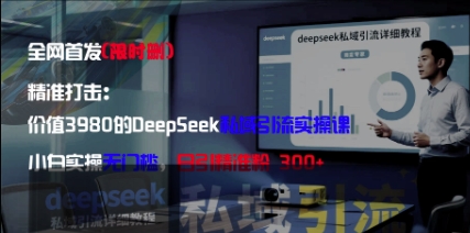 精准打击：价值3980的DeepSeek私域引流实操课，小白实操无门槛，日引精准粉300+-生财有术官方网站