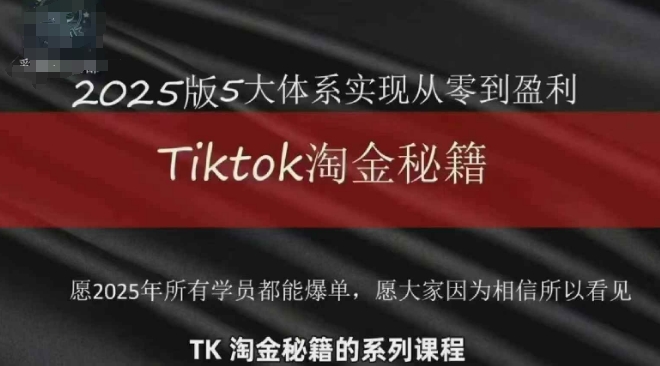 TikTok跨境2025淘金秘籍，​2025TikTok从0到盈利变现-生财有术官方网站