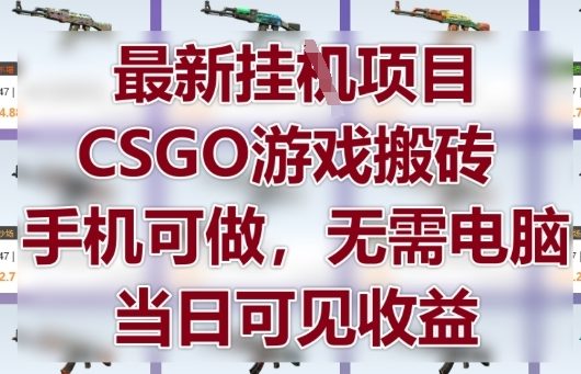 最新挂G项目，CSGO游戏搬砖，手机可做，无需电脑，当日见收益【揭秘】-生财有术官方网站