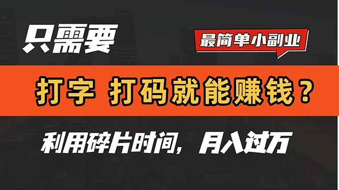 只需要打字，打码，就能赚钱？简单的赚钱小副业，利用碎片时间，月入过万-生财有术官方网站