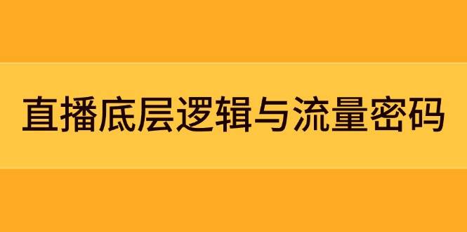 直播底层逻辑与流量密码：定位模型+案例拆解，急速流承接与数据优化全攻略-生财有术官方网站