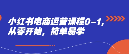小红书电商运营课程0-1，从零开始，简单易学-生财有术官方网站