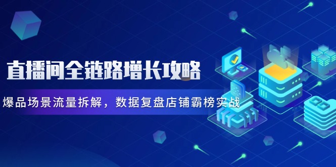 直播间全链路增长攻略，爆品场景流量拆解，数据复盘店铺霸榜实战-生财有术官方网站