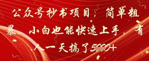 公众号抄书项目，简单粗暴，小白也能快速上手，有人一天搞了1k+-生财有术官方网站