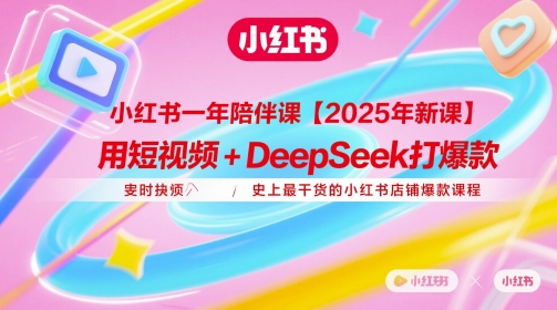 小红书一年陪伴课【2025年新课】，用短视频+deepSeek打爆款，史上最干货的小红书店铺爆款课程-生财有术官方网站