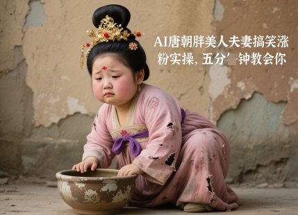 AI唐朝胖美人夫妻搞笑涨粉实操，五分钟教会你-生财有术官方网站