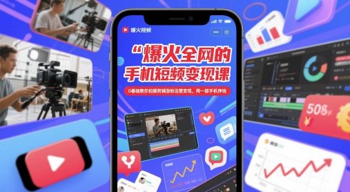 爆火全网的手机短视频变现课，0基础教你拍摄剪辑涨粉运营变现，用一部手机挣钱-生财有术官方网站