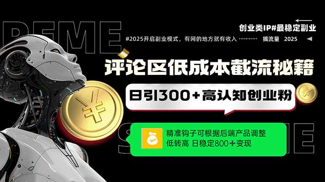 评论区低成本引流秘籍，精准钩子直击用户，单账号日增300+创业粉，日稳…-生财有术官方网站