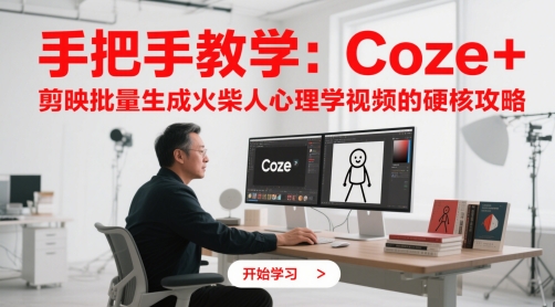 手把手教学：Coze + 剪映批量生成火柴人心理学视频的硬核攻略-生财有术官方网站